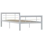 Gray and white metal bed frame 100x200 cm by vidaXL, Beds and slatted bases - Ref: Foro24-284557, Price: 110,57 €, Discount: %