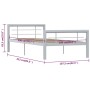 Gray and white metal bed frame 100x200 cm by vidaXL, Beds and slatted bases - Ref: Foro24-284557, Price: 110,57 €, Discount: %