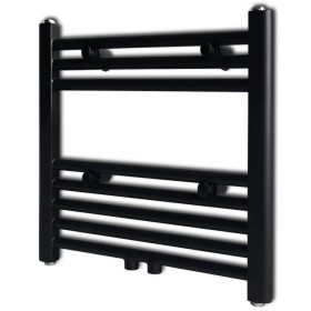 Black straight bathroom towel radiator 480x480 mm by vidaXL, Radiators - Ref: Foro24-141904, Price: 65,28 €, Discount: %