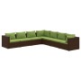 7-teiliges Gartenmöbel-Set und braune synthetische Rattankissen von vidaXL, Gartensets - Ref: Foro24-3101748, Preis: 661,76 €...