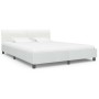 Estructura de cama de cuero sintético blanco 160x200 cm de vidaXL, Camas y somieres - Ref: Foro24-284874, Precio: 240,62 €, D...