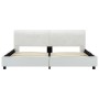 Estructura de cama de cuero sintético blanco 160x200 cm de vidaXL, Camas y somieres - Ref: Foro24-284874, Precio: 240,62 €, D...