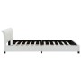 Estructura de cama de cuero sintético blanco 160x200 cm de vidaXL, Camas y somieres - Ref: Foro24-284874, Precio: 240,62 €, D...