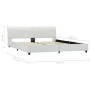 Estructura de cama de cuero sintético blanco 160x200 cm de vidaXL, Camas y somieres - Ref: Foro24-284874, Precio: 240,62 €, D...