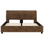 Brown artificial suede leather bed frame 140x200 cm by vidaXL, Beds and slatted bases - Ref: Foro24-284891, Price: 233,43 €, ...