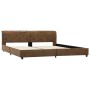 Brown artificial suede leather bed frame 180x200 cm by vidaXL, Beds and slatted bases - Ref: Foro24-284893, Price: 251,99 €, ...