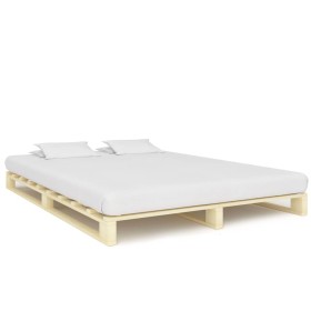 Estructura de cama de palés madera maciza de pino 180x200 cm de vidaXL, Camas y somieres - Ref: Foro24-285239, Precio: 161,99...