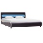 Bed frame with LED in black synthetic leather 140x200 cm by vidaXL, Beds and slatted bases - Ref: Foro24-285023, Price: 237,9...