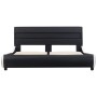 Bed frame with LED in black synthetic leather 140x200 cm by vidaXL, Beds and slatted bases - Ref: Foro24-285023, Price: 237,9...