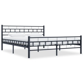 Estructura de cama de acero negro 160x200 cm de vidaXL, Camas y somieres - Ref: Foro24-285279, Precio: 139,99 €, Descuento: %