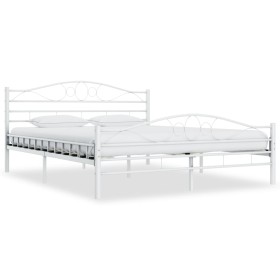 White metal bed frame 160x200 cm by vidaXL, Beds and slatted bases - Ref: Foro24-285304, Price: 146,37 €, Discount: %