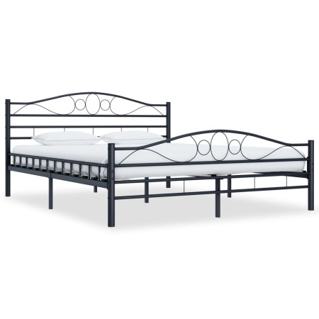 Estructura de cama de acero negro 200x200 cm de vidaXL, Camas y somieres - Ref: Foro24-285291, Precio: 169,96 €, Descuento: %