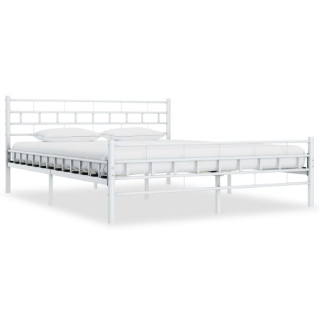 White metal bed frame 180x200 cm by vidaXL, Beds and slatted bases - Ref: Foro24-285300, Price: 136,06 €, Discount: %