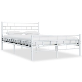 Estructura de cama de metal blanco 120x200 cm de vidaXL, Camas y somieres - Ref: Foro24-285297, Precio: 99,99 €, Descuento: %