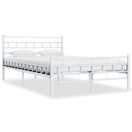 White metal bed frame 120x200 cm by vidaXL, Beds and slatted bases - Ref: Foro24-285297, Price: 99,74 €, Discount: %