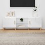 TV stand made of glossy white plywood 150x30x50 cm by vidaXL, TV Furniture - Ref: Foro24-812624, Price: 104,98 €, Discount: %