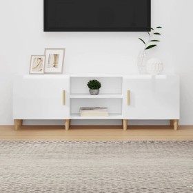 TV stand made of glossy white plywood 150x30x50 cm by vidaXL, TV Furniture - Ref: Foro24-812624, Price: 104,99 €, Discount: %