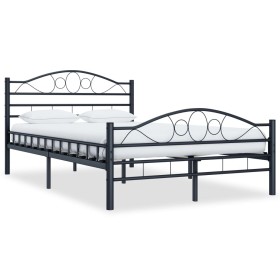 Estructura de cama de acero negra 120x200 cm de vidaXL, Camas y somieres - Ref: Foro24-285287, Precio: 139,16 €, Descuento: %