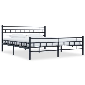 Black steel bed frame 180x200 cm by vidaXL, Beds and slatted bases - Ref: Foro24-285280, Price: 141,22 €, Discount: %