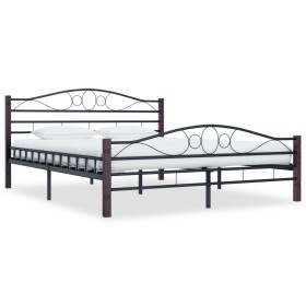 Black metal bed frame 200x200 cm by vidaXL, Beds and slatted bases - Ref: Foro24-285296, Price: 157,36 €, Discount: %