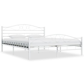 Estructura de cama de metal blanco 200x200 cm de vidaXL, Camas y somieres - Ref: Foro24-285306, Precio: 150,69 €, Descuento: %