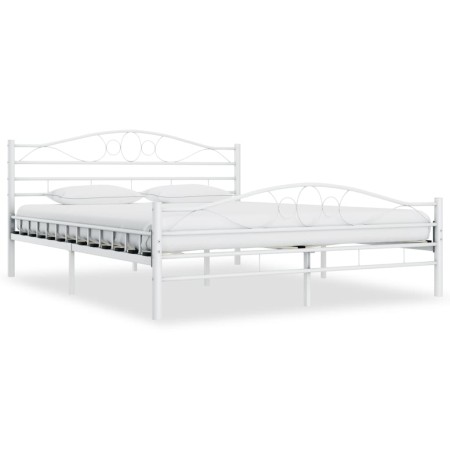 Estructura de cama de metal blanco 200x200 cm de vidaXL, Camas y somieres - Ref: Foro24-285306, Precio: 150,57 €, Descuento: %