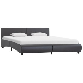 Estructura de cama de cuero sintético gris 160x200 cm de vidaXL, Camas y somieres - Ref: Foro24-285466, Precio: 223,99 €, Des...