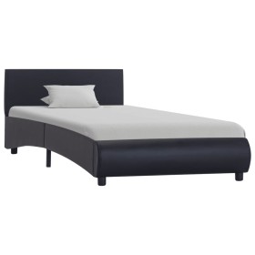 Black synthetic leather bed frame 100x200 cm by vidaXL, Beds and slatted bases - Ref: Foro24-285451, Price: 176,99 €, Discoun...