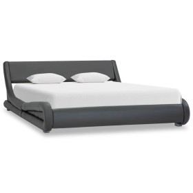 Estructura de cama de cuero sintético gris 120x200 cm de vidaXL, Camas y somieres - Ref: Foro24-285716, Precio: 268,17 €, Des...