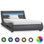 Estructura de cama con LED cuero sintético gris 100x200 cm de vidaXL, Camas y somieres - Ref: Foro24-285739, Precio: 266,94 €...