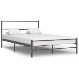 Estructura de cama de metal gris 160x200 cm de vidaXL, Camas y somieres - Ref: Foro24-286495, Precio: 109,32 €, Descuento: %