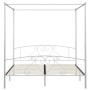 White metal canopy bed frame 180x200 cm by vidaXL, Beds and slatted bases - Ref: Foro24-284431, Price: 199,88 €, Discount: %