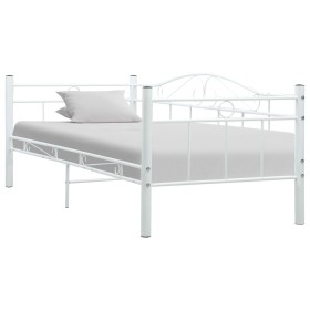 Estructura de cama de metal blanco 90x200 cm de vidaXL, Camas y somieres - Ref: Foro24-286136, Precio: 99,99 €, Descuento: %