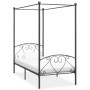 Estructura de cama con dosel metal gris 100x200 cm de vidaXL, Camas y somieres - Ref: Foro24-284441, Precio: 90,53 €, Descuen...