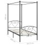 Estructura de cama con dosel metal gris 100x200 cm de vidaXL, Camas y somieres - Ref: Foro24-284441, Precio: 90,53 €, Descuen...