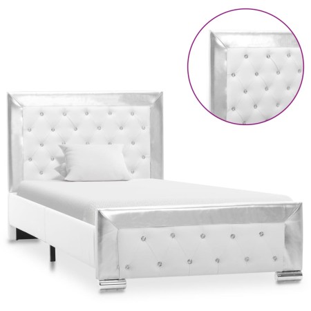 White synthetic leather bed frame 90x200 cm by vidaXL, Beds and slatted bases - Ref: Foro24-286787, Price: 253,99 €, Discount: %