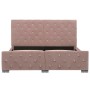 Pink velvet bed frame 140x200 cm by vidaXL, Beds and slatted bases - Ref: Foro24-286826, Price: 317,10 €, Discount: %