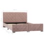 Pink velvet bed frame 140x200 cm by vidaXL, Beds and slatted bases - Ref: Foro24-286826, Price: 317,10 €, Discount: %