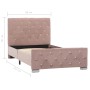 Estructura de cama de terciopelo rosa 90x200 cm de vidaXL, Camas y somieres - Ref: Foro24-286823, Precio: 246,99 €, Descuento: %