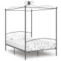 Gray metal canopy bed frame 120x200 cm by vidaXL, Beds and slatted bases - Ref: Foro24-284482, Price: 179,99 €, Discount: %