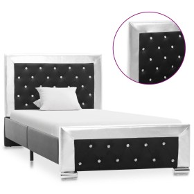 Estructura de cama de cuero sintético negro 90x200 cm de vidaXL, Camas y somieres - Ref: Foro24-286793, Precio: 254,99 €, Des...