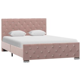 Pink velvet bed frame 120x200 cm by vidaXL, Beds and slatted bases - Ref: Foro24-286825, Price: 302,78 €, Discount: %