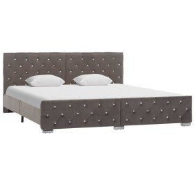 Estructura de cama de terciopelo gris 180x200 cm de vidaXL, Camas y somieres - Ref: Foro24-286834, Precio: 322,99 €, Descuent...