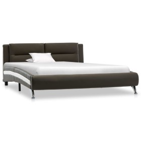 Gray synthetic leather bed frame 100x200 cm by vidaXL, Beds and slatted bases - Ref: Foro24-286848, Price: 184,99 €, Discount: %