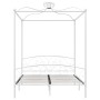 Estructura de cama con dosel metal blanco 160x200 cm de vidaXL, Camas y somieres - Ref: Foro24-284472, Precio: 216,98 €, Desc...