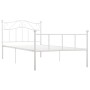 Estructura de cama de metal blanco 90x200 cm de vidaXL, Camas y somieres - Ref: Foro24-284516, Precio: 113,58 €, Descuento: %