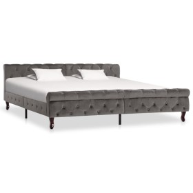 Estructura de cama terciopelo gris 200x200 cm de vidaXL, Camas y somieres - Ref: Foro24-288563, Precio: 350,99 €, Descuento: %