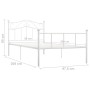 Estructura de cama de metal blanco 90x200 cm de vidaXL, Camas y somieres - Ref: Foro24-284516, Precio: 113,58 €, Descuento: %