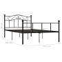 Black metal bed frame 140x200 cm by vidaXL, Beds and slatted bases - Ref: Foro24-284526, Price: 132,66 €, Discount: %