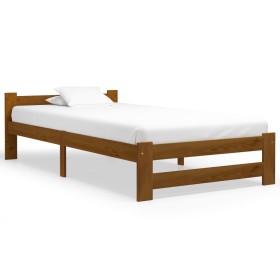 Estructura de cama madera maciza pino marrón miel 90x200 cm de vidaXL, Camas y somieres - Ref: Foro24-322005, Precio: 94,99 €...